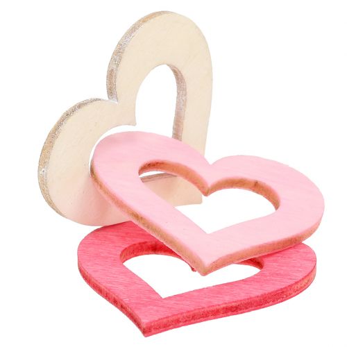 kohteita Sydämet sirotteluun pinkki, vaaleanpunainen, luonnollinen 4cm 72 kpl