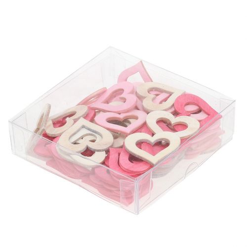 kohteita Sydämet sirotteluun pinkki, vaaleanpunainen, luonnollinen 4cm 72 kpl