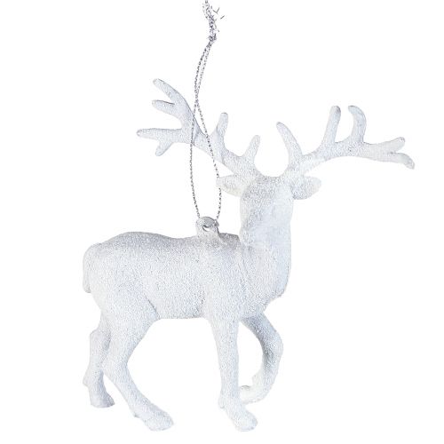 kohteita Hirvikoristeet valkoisessa jouluriipusessa H13,5cm 3kpl