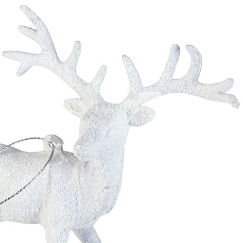 kohteita Hirvikoristeet valkoisessa jouluriipusessa H13,5cm 3kpl