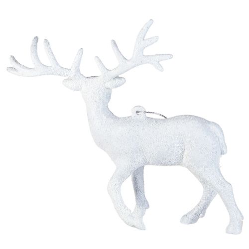 kohteita Hirvikoristeet valkoisessa jouluriipusessa H13,5cm 3kpl