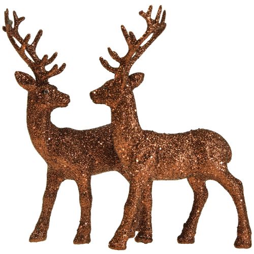 kohteita Deer deco poro kupari glitter vasikka deco figuuri H20,5cm 2 kpl setti