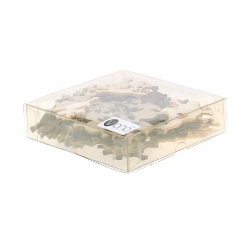 Floristik24 Scatter-koristehirvi puusta valkoinen, ruskea, luonnonmukainen 4cm 72 kpl