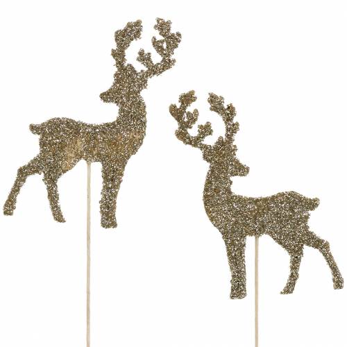 kohteita Koristetulppa peura glitter kultaa lajitelma 8/10cm 18 kpl
