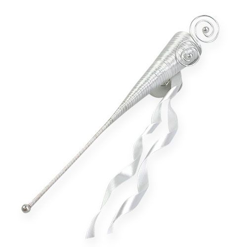 Floristik24 Satiinilaukku valkoinen 40cm 3kpl