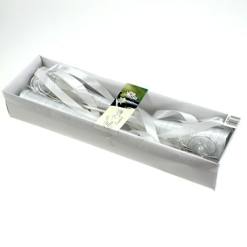 Floristik24 Satiinilaukku valkoinen 40cm 3kpl