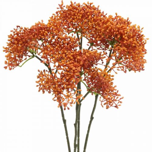 Elder oranssi keinotekoinen kukkiva oksa 52cm 4kpl 4kpl
