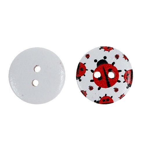 kohteita Puiset painikkeet leppäkerttu motiivilla Ø1.8cm 270p
