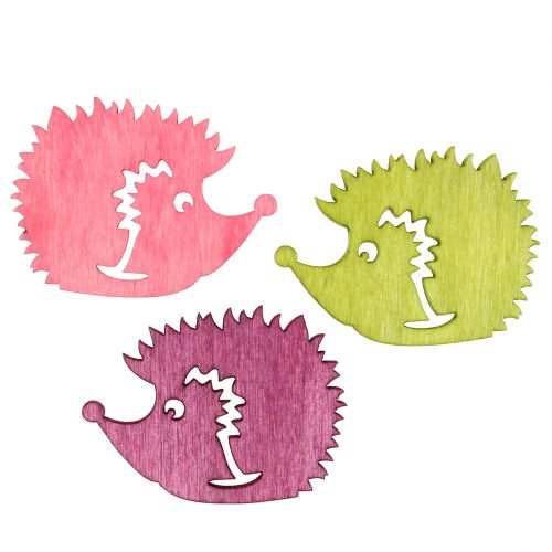 Floristik24 Hedgehog figuurit puiset scatter koriste sekoitus värikäs 4cm 72 kpl
