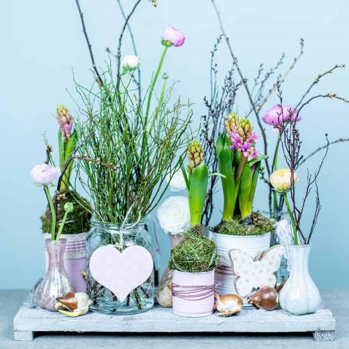 Floristik24 Puinen tarjotin jaloineen, pöytäkoristeet nuhjuisessa tyylikkäässä, koristeellinen tarjotin, vintage 50cm