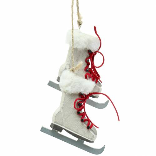 Floristik24 Puinen luistin valkoinen ripustukseen 8cm 3 kpl