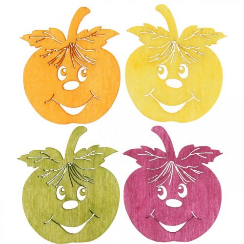 kohteita Hajakoriste Naurava omena, syksy, pöydän koriste, puinen omena Oranssi, keltainen, vihreä, vaaleanpunainen H3,5cm W4cm 72kpl.