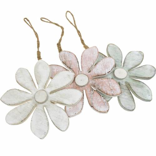 Floristik24 Pastelli koristekukkia, kesäkukkia, puukukkia, kukkakoriste ripustettavaksi Ø12,5cm 3kpl