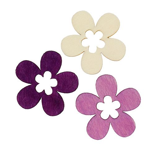 Floristik24 Puisia kukkia lajitelma. Purppura, valkoinen 4cm 72 kpl