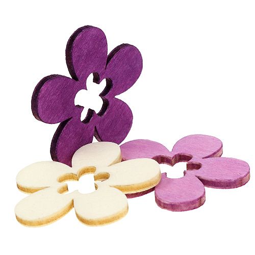 Floristik24 Puisia kukkia lajitelma. Purppura, valkoinen 4cm 72 kpl