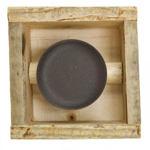 Floristik24 Kynttilänjalka pöytäkoristeet kynttilänjalka puukoristeet 15×15cm
