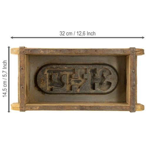 kohteita Puinen koriste vintage-tiilikuvio ruskea, ruoste 31 × 14,5 cm K9 cm