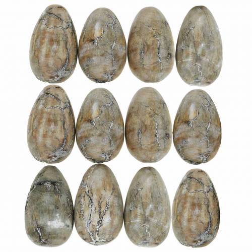 Floristik24 Deco kananmuna, pääsiäismunat valmistettu mangopuusta luonnollinen 12 kpl