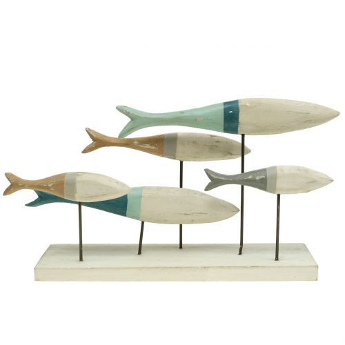 Floristik24 Puinen kala telineessä 34cm x 16cm x 7,5cm