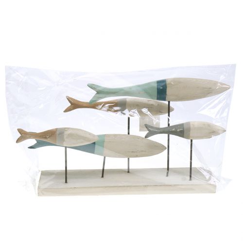 Floristik24 Puinen kala telineessä 34cm x 16cm x 7,5cm