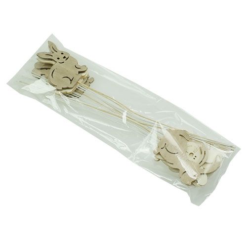 Floristik24 Puiset puput luonnonlangalla. 6cmx8cm L31cm 18 kpl