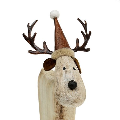 Floristik24 Puinen peura valkoinen H16.5cm 2kpl