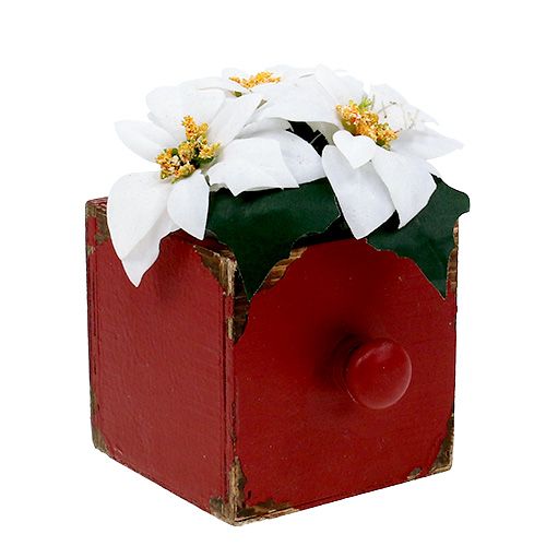 Floristik24 Puinen laatikkosarja 3 punaista 9/12 / 15cm