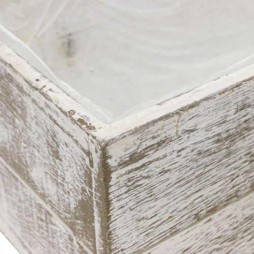 Floristik24 Istutuslaatikko puinen vintage kerma, ruskea 32×16/28×13cm 2 kpl setti