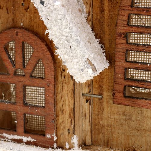 Floristik24 Puinen kirkko LED-valaistuksella Lämmin valkoinen 5L 16cm x 27cm