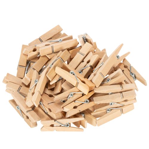 Puinen klipsi mini pyykkipojan koristeklipsi 3,5 cm 50 kpl