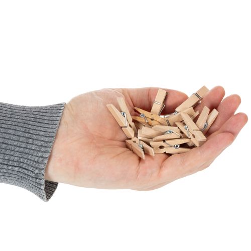 kohteita Puinen klipsi mini pyykkipojan koristeklipsi 3,5 cm 50 kpl