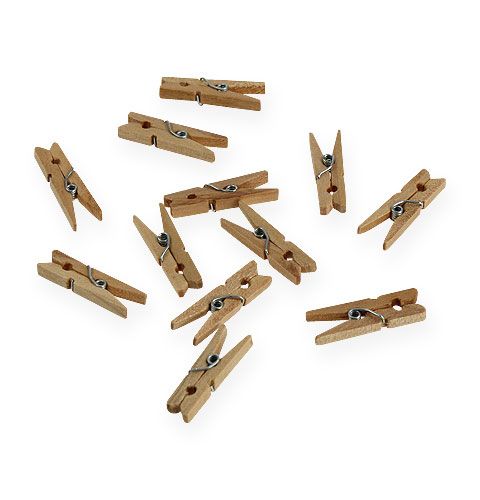 Koristeelliset puiset klipsit 3cm luonto 72p