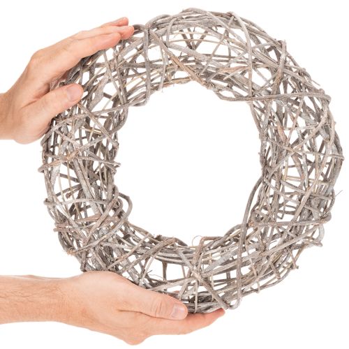 Puinen kranssi, koristekranssi, luonnonvalkoinen, Ø30cm, K9.5cm | Floristik24.fi