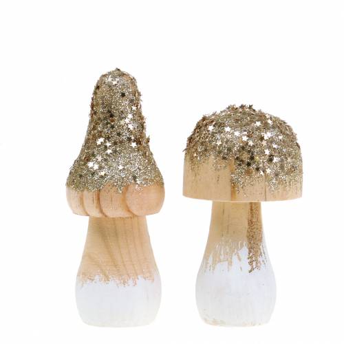 Floristik24 Puinen sieni glitterillä H8/10cm 4kpl
