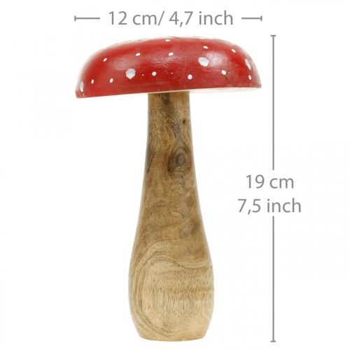 Floristik24 Perhohelta puinen deco sieni syksy Ø12cm K19cm