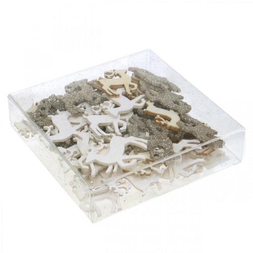 Floristik24 Scatter-koriste Jouluhirvipuinen koriste 4cm 72 kpl