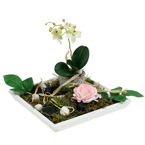 Floristik24 Puinen kulho 25cm x 25cm valkoisena