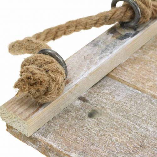 Floristik24 Puinen tarjotin köysikahvoilla 35cm x 20cm H15cm