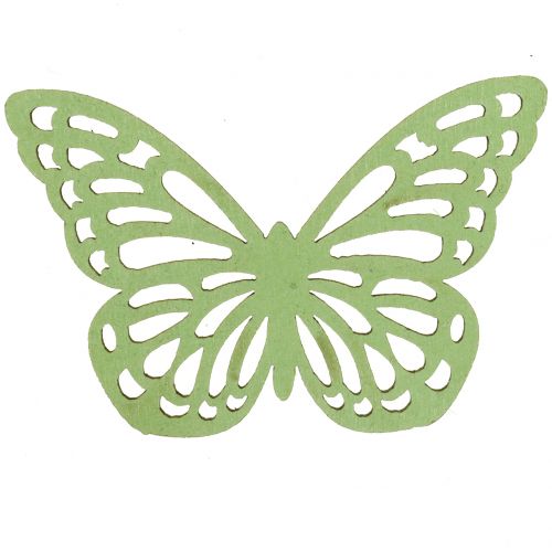 kohteita Puinen perhonen Vihreä/Valkoinen 5cm 36kpl