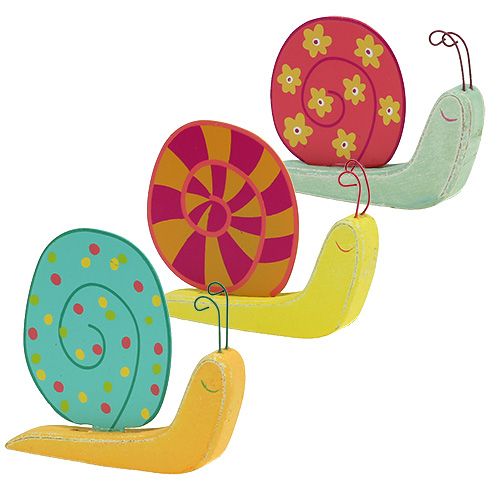 Floristik24 Puinen etana 10,5 x 9 cm värillinen 6kpl