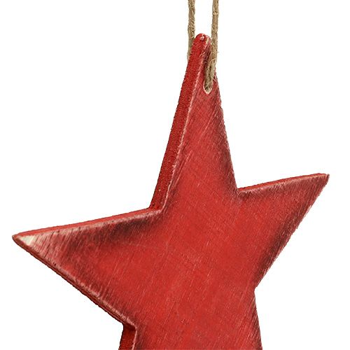 kohteita Puiset ripustustähdet 16,5cm/20cm punainen 6 kpl
