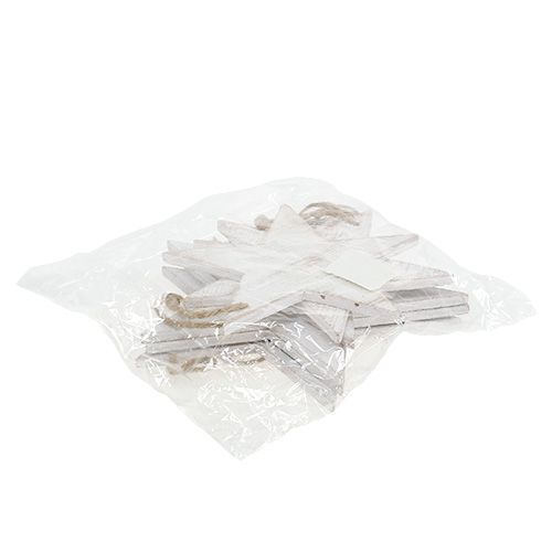 Floristik24 Puiset ripustustähdet 9/13cm valkoinen 12 kpl