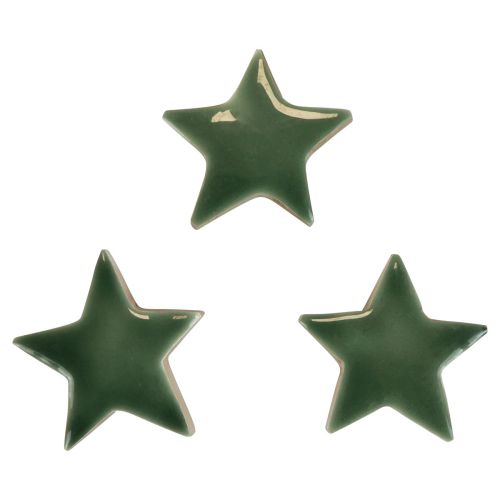 kohteita Puiset tähdet Joulukoristeet scatter koristeet vihreä kiilto Ø5cm 8kpl
