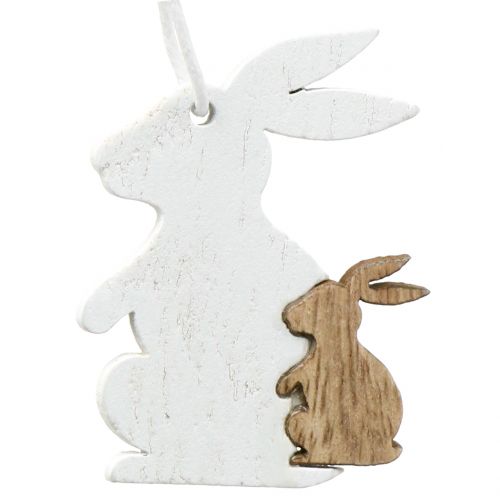 Floristik24 Koristelista ripustin jousi valkoinen / luonto 12kpl