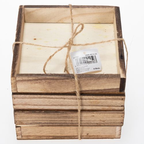 kohteita Puinen tarjotin, maalaismainen muotoilu, täydellinen kodin tai toimiston sisustukseen, 15 cm, 4 kpl