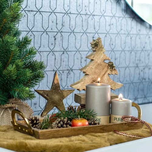 Floristik24 Puutarjotin kahvoilla, koristekulho, mangopuuta L39,5cm