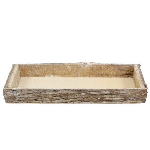 kohteita Puinen tarjotin puunkuorella koristeellinen tarjotin luonnollinen 40×15×5cm 3kpl