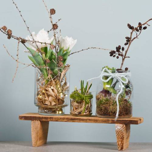 Floristik24 Puinen tarjotin jaloilla luonto 58cm K10cm