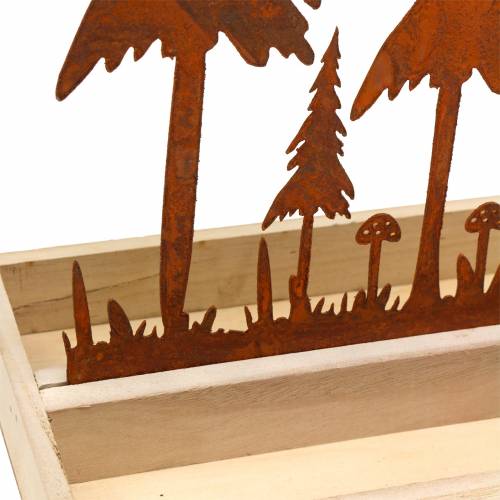 Floristik24 Puinen tarjotin Forest Silhouette Rust 30cm x 15cm