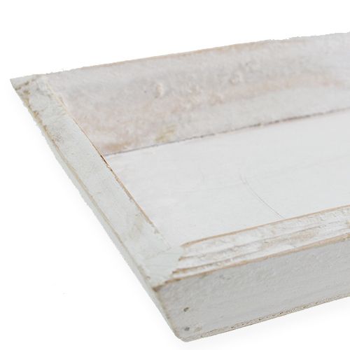 Floristik24 Puinen kulho valkoinen 35cm x 11cm